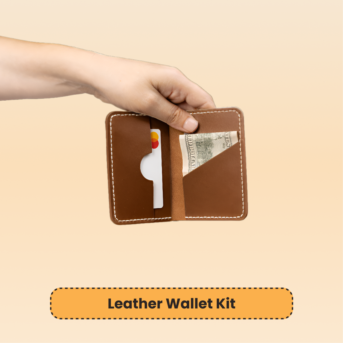 Leather Wallet Kit Resparked Saddle Brown