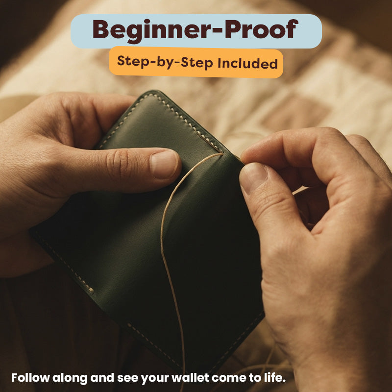 Green Wallet Leather Crafting Kit