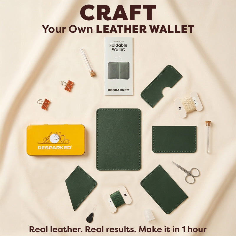 Green Wallet Leather Crafting Kit