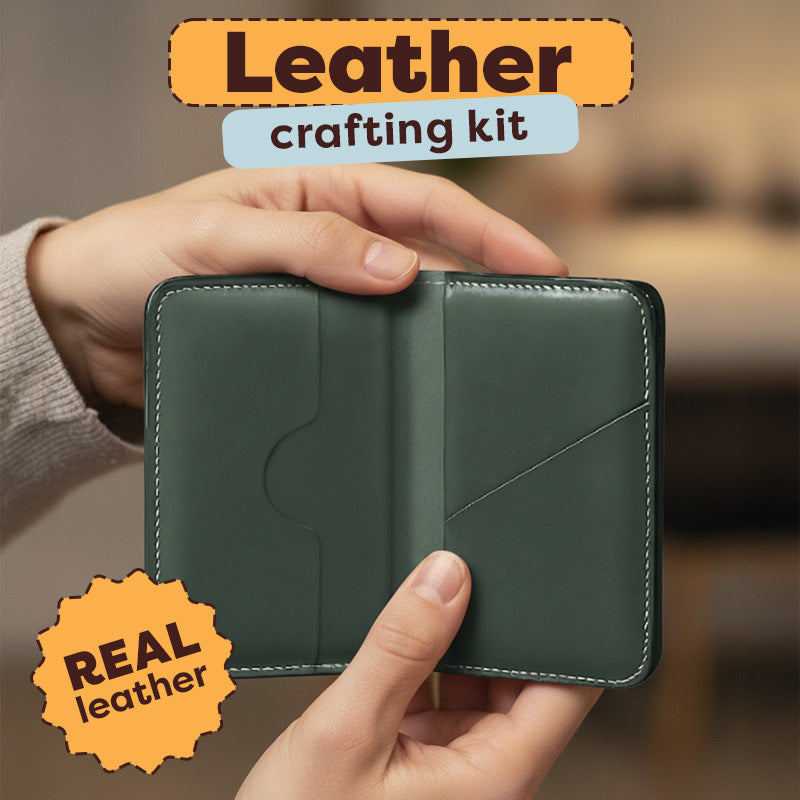 Green Wallet Leather Crafting Kit