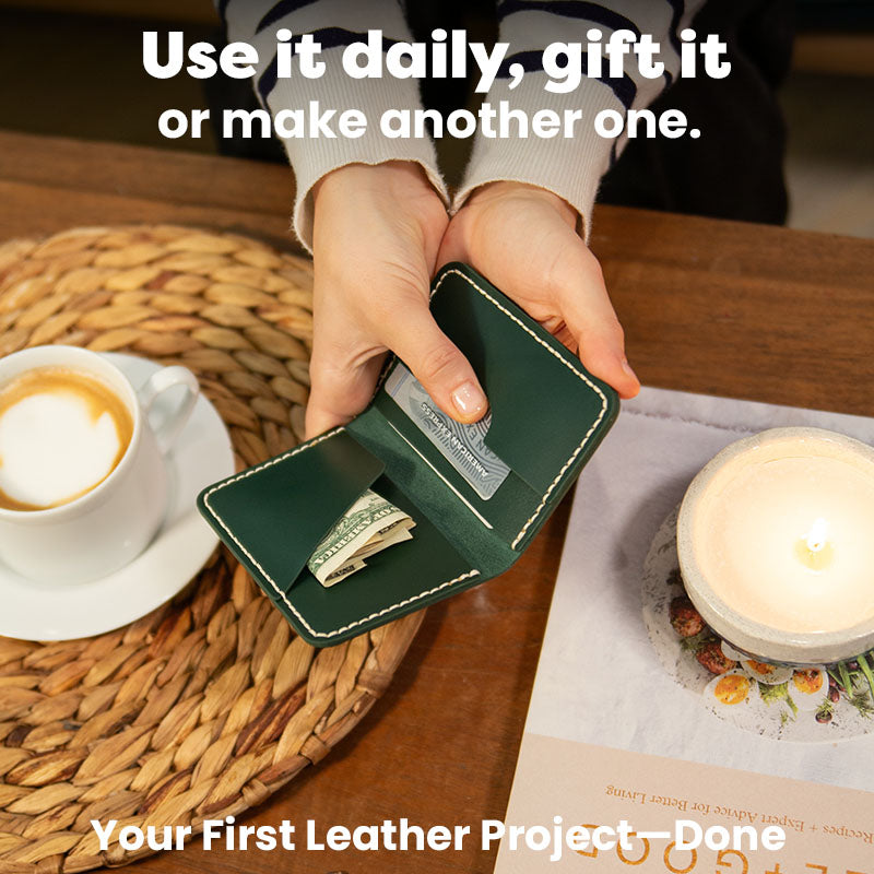 Green Wallet Leather Crafting Kit
