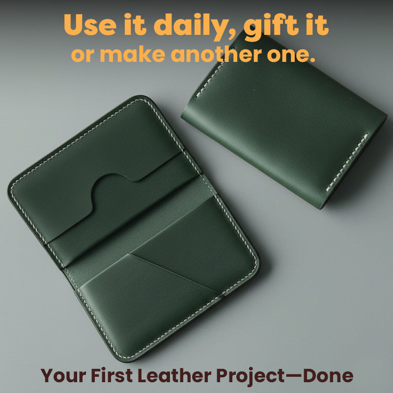Green Wallet Leather Crafting Kit
