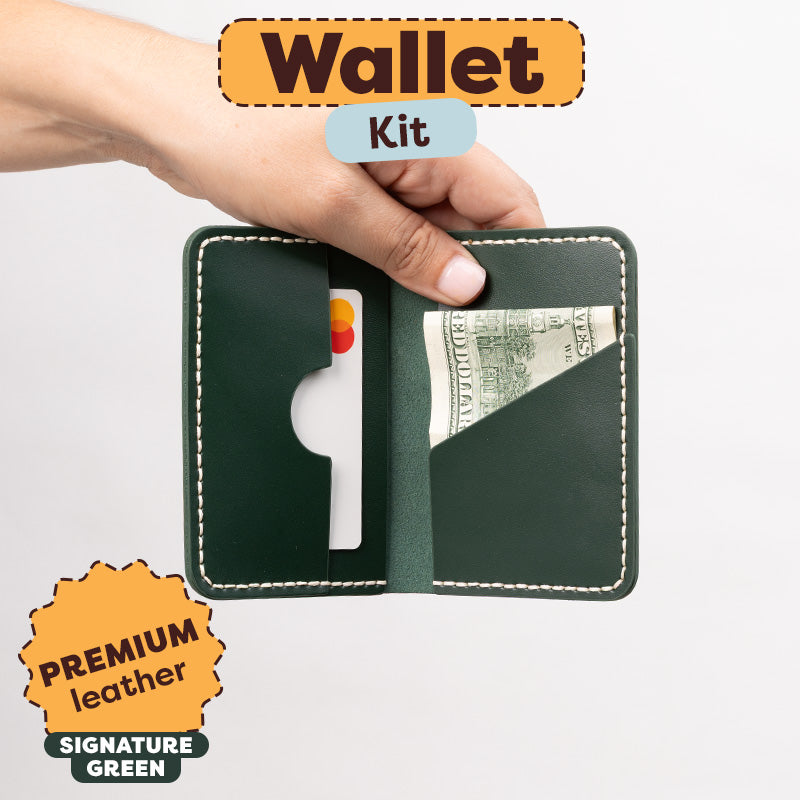 Green Wallet Leather Crafting Kit